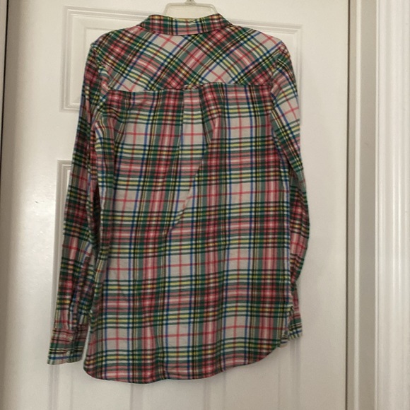 *J Crew plaid button down top - Picture 3 of 4